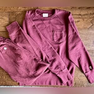 TODD SNYDER Champion Tracksuit. Burgundy.  Large sweatshirt. Medium sweatpant
